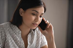 Female on the phone